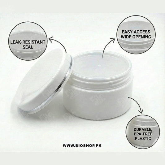 75gm Luxury Double Wall Cosmetic Cream Jar with Silver Accent