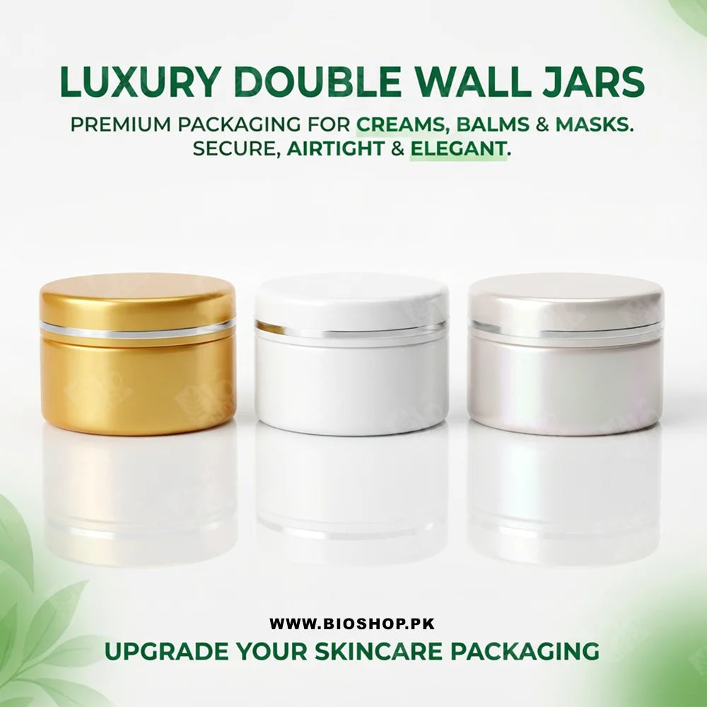 75gm Luxury Double Wall Cosmetic Cream Jar with Silver Accent