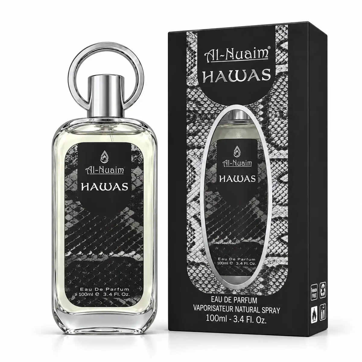Al-Nuaim Hawas Eau De Parfum 100ml on white background