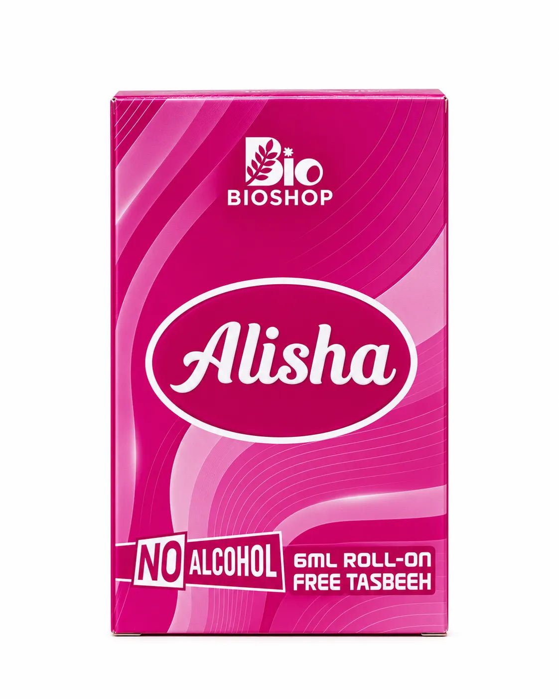 Alisha pink attar gift packaging and 6ml roll-on glass perfume bottle
