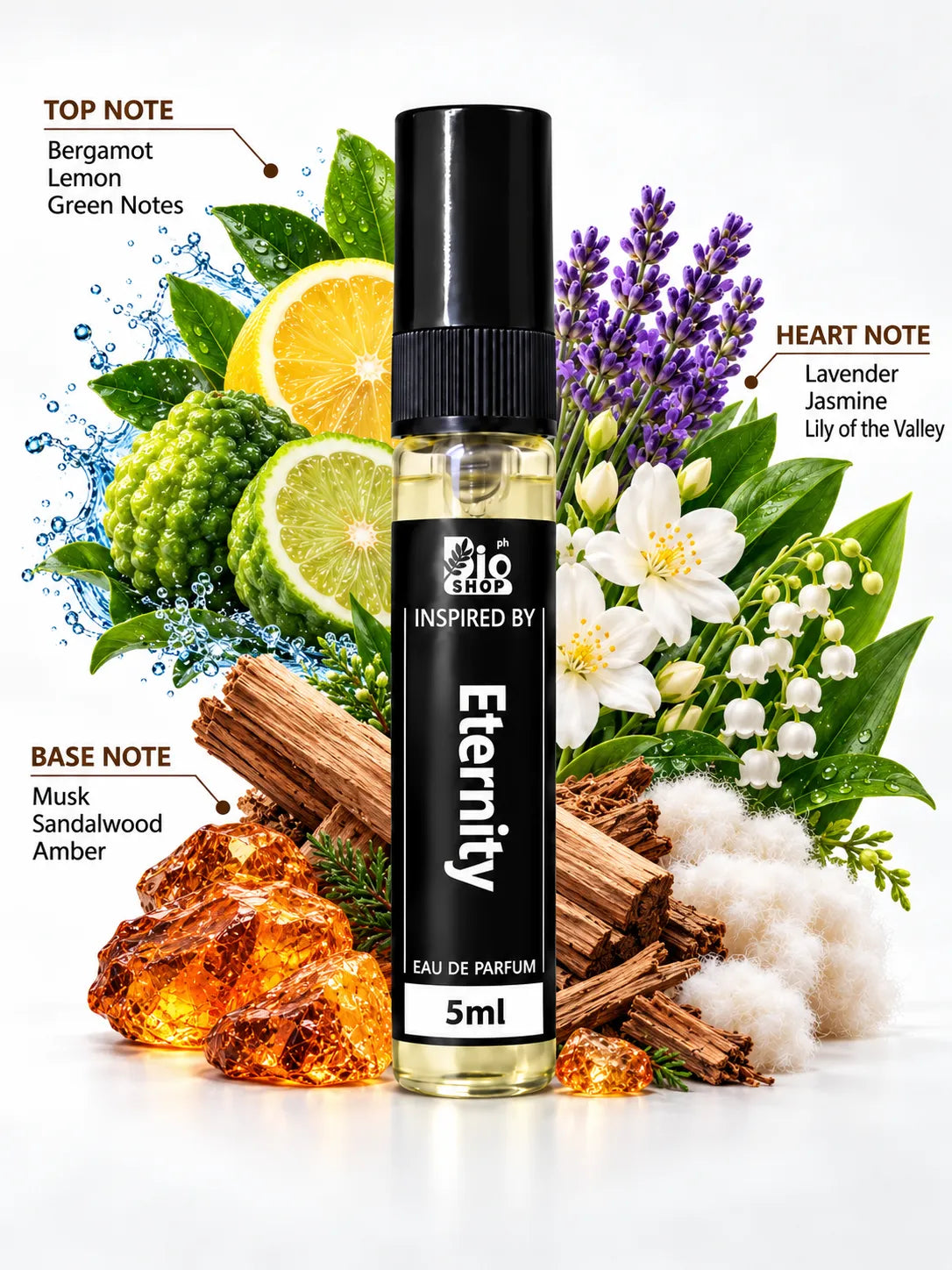 Eternity inspired fresh aromatic mini perfume spray 5ml by Bio Shop Pakistan
