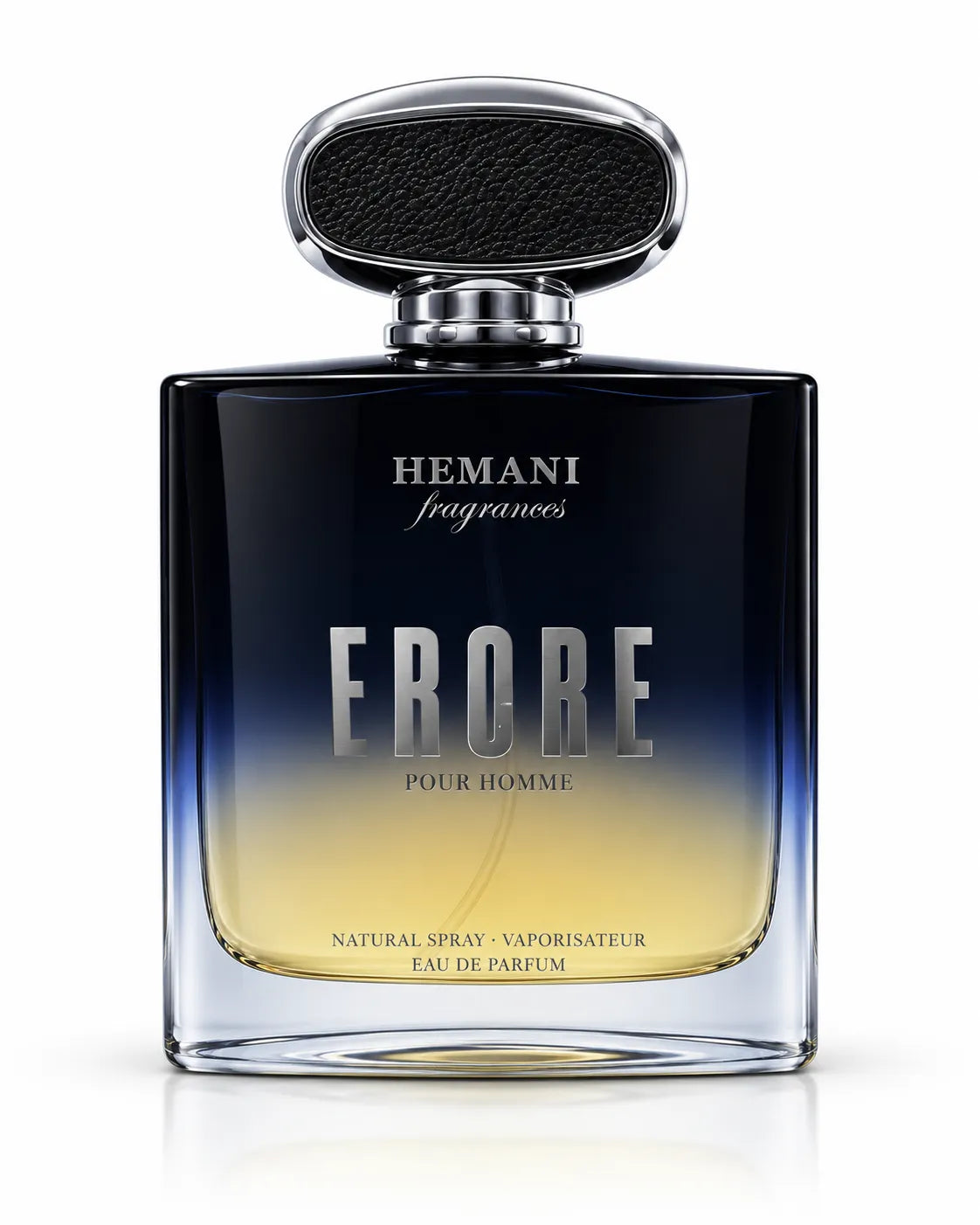 Hemani Frore Pour Homme dark blue gradient perfume bottle