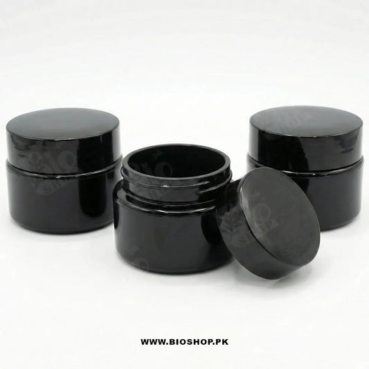 50g Black Empty Night Cream Jar with Double - Walled Protection Airtight Cap