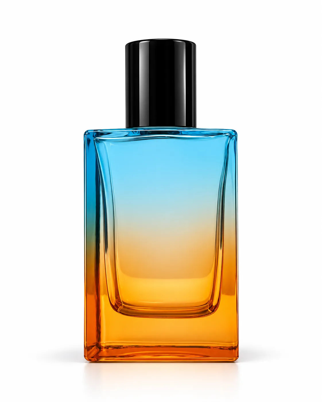 50ml Gradient Glass Crimping Perfume Bottle with Black Cap – Blue Pink & Blue Amber