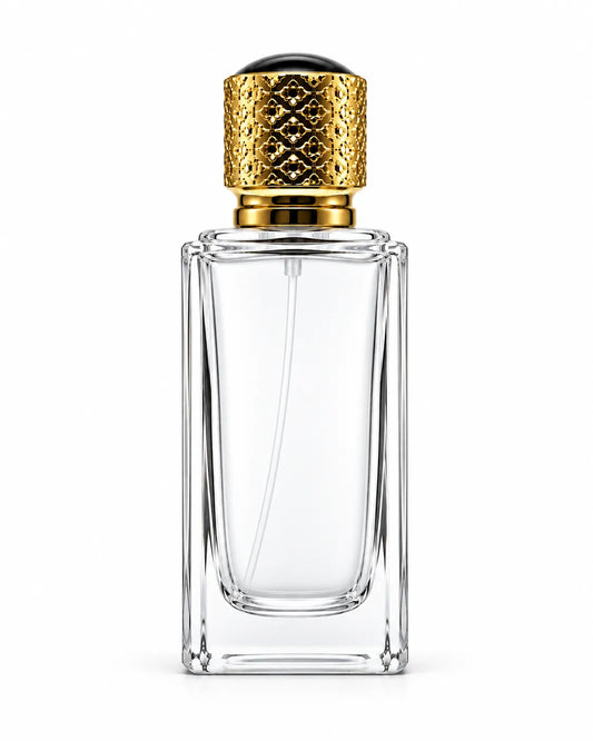 perfume bottle with gold cap 30 ml