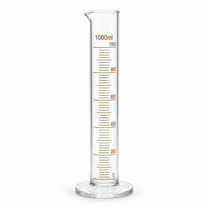 1000ml glass measuring cylinder for large batch perfume making, cosmetic formulation and lab measurement
