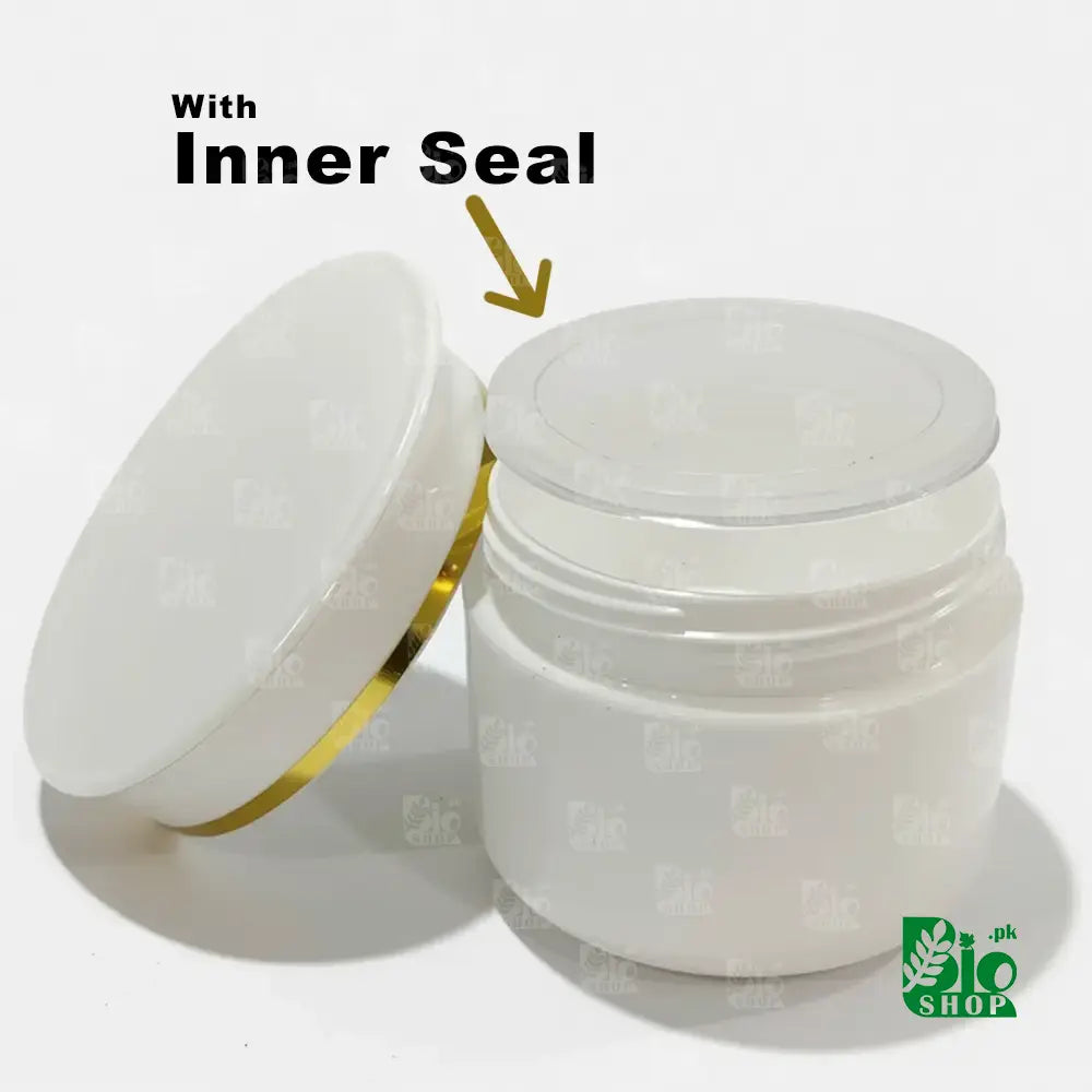 100ml Premium White Cosmetic Jar with Flared Overhanging Lid & Inner Seal
