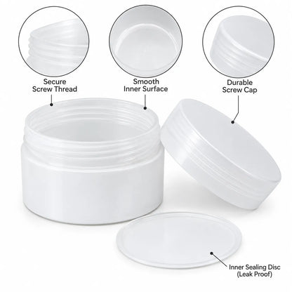 100gm empty cosmetic cream jar with inner sealing disc