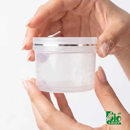 50ml Empty Cosmetic Plastic Jar with Inner Lid – White & Translucent