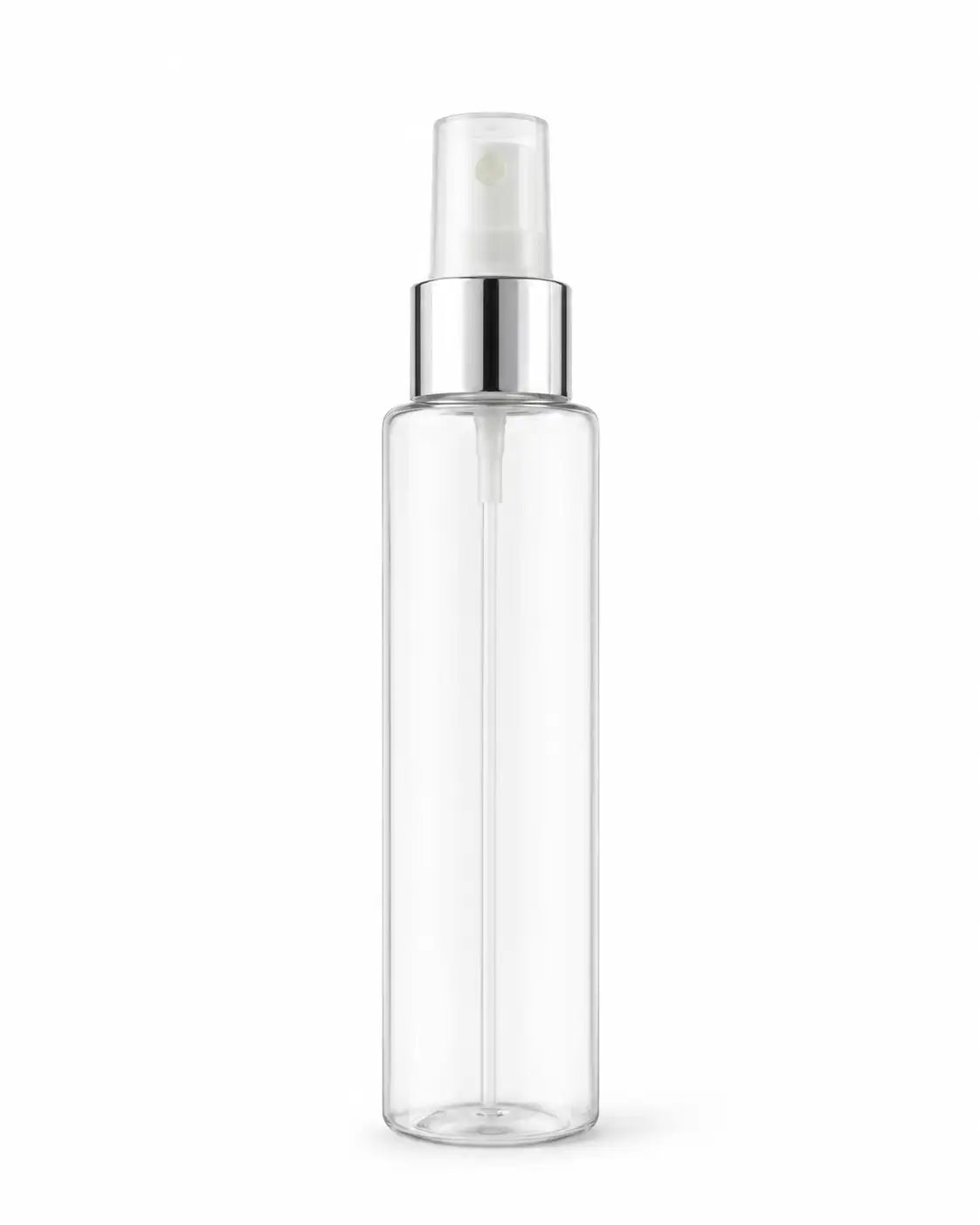 100ml Black Spray Bottle with Silver Collar and Fine Mist Spray Pump