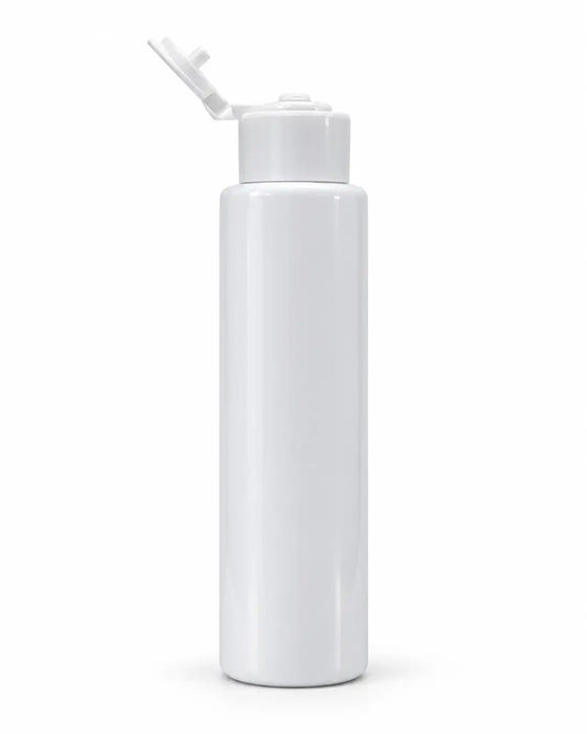 100ml black PET flip top bottle with white cap for shampoo and lotion packaging