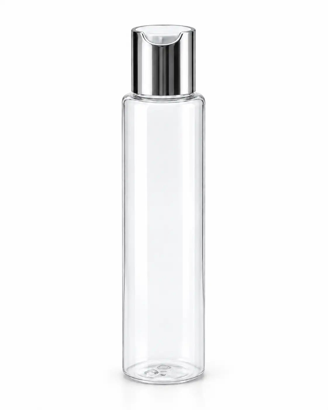 100ml clear press top bottle with gold cap
