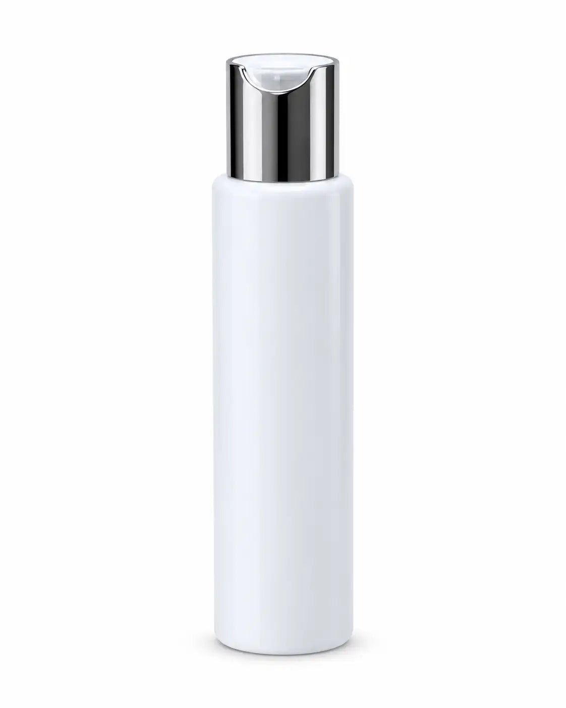 100ml white press top bottle with gold cap for shampoo and lotion
