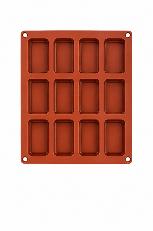 12 Cavity Rectangle Silicone Soap Mold 