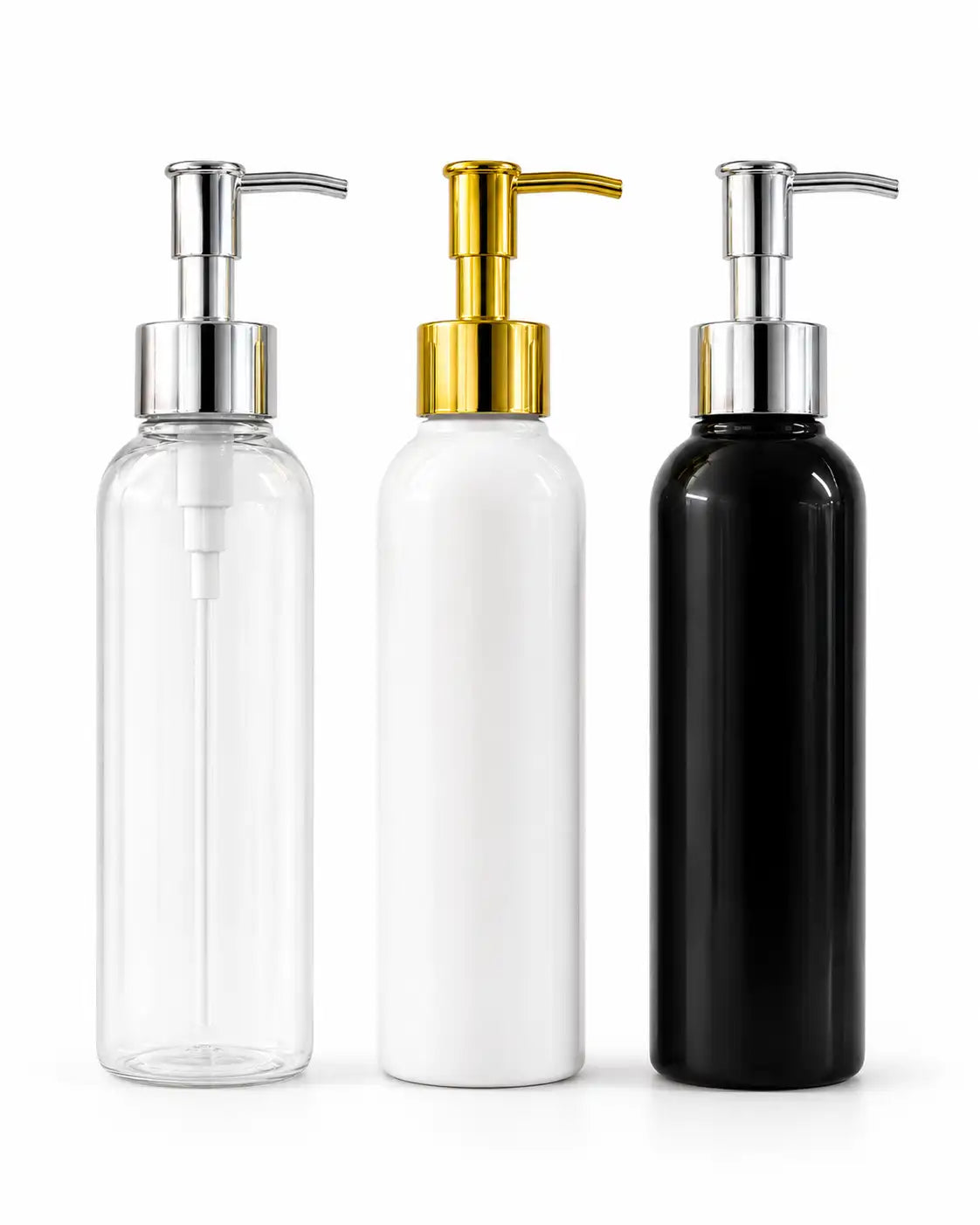 150ml Clear Lock Pump Bottle with Gold Pump for Lotion and Skincare Packaging