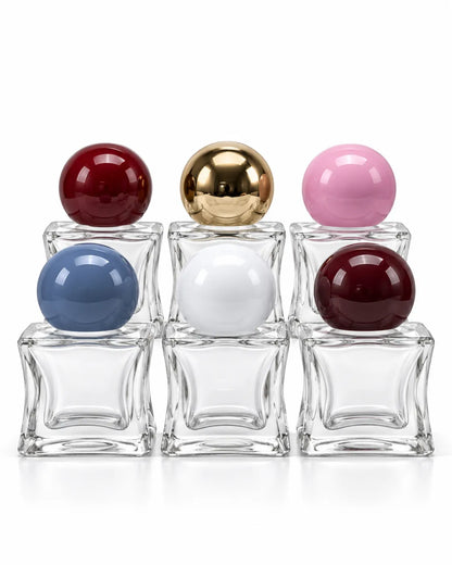 15ml clear glass perfume bottles with colorful round ball caps – Bio Shop™ Pakistan