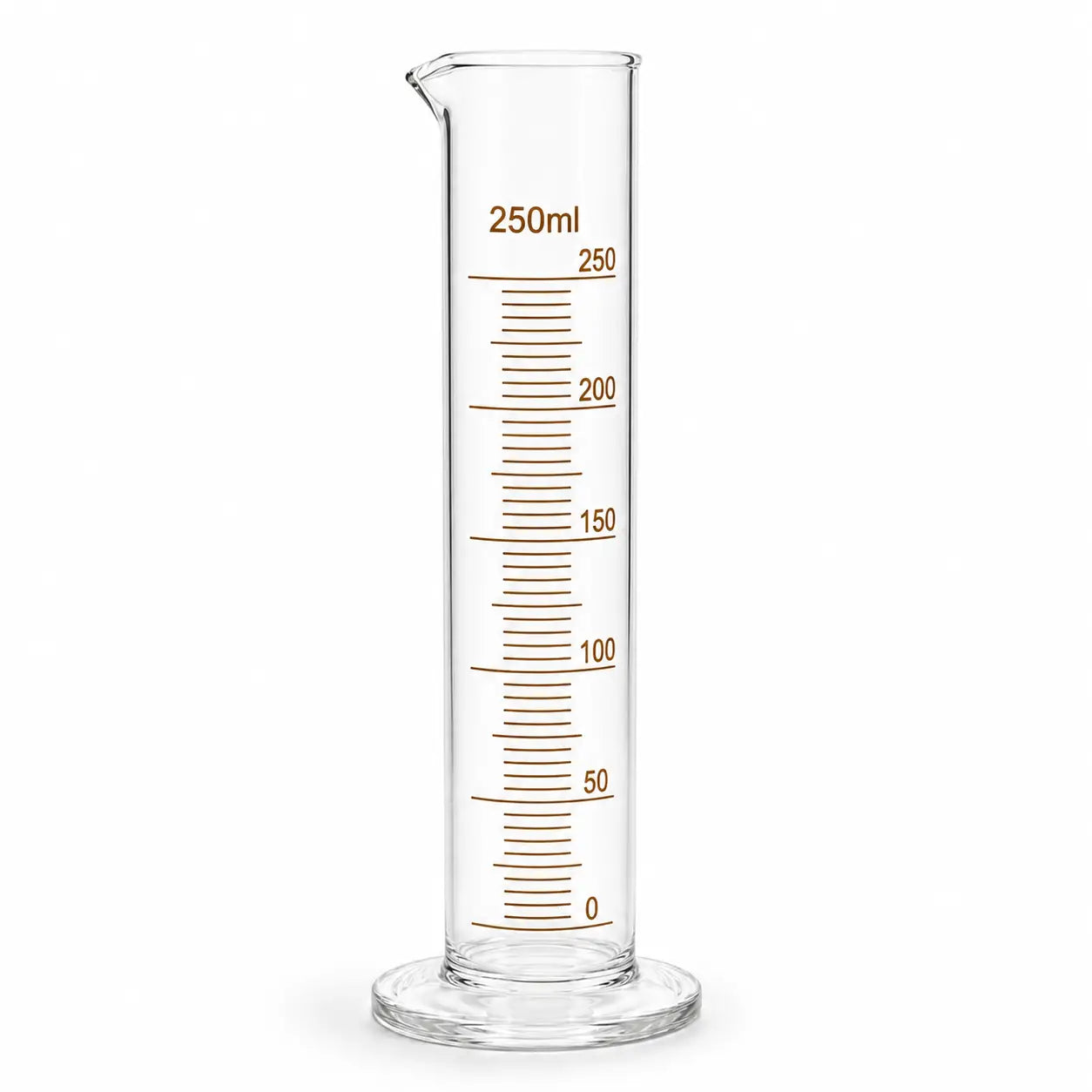 250ml glass measuring cylinder for skincare batches, perfume blending and liquid ingredient measurement