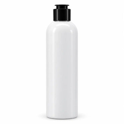 250ml black empty cosmetic bottle with black dispensing cap on white background – Bio Shop™ Pakistan