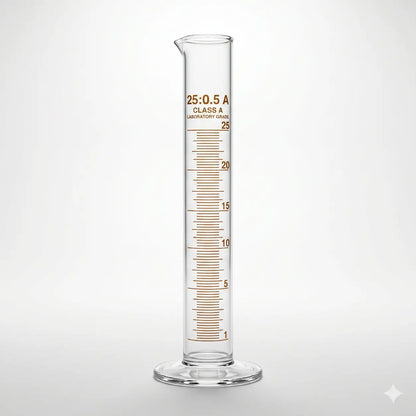 25ml glass measuring cylinder with graduation marks for perfume, essential oils and cosmetic recipes