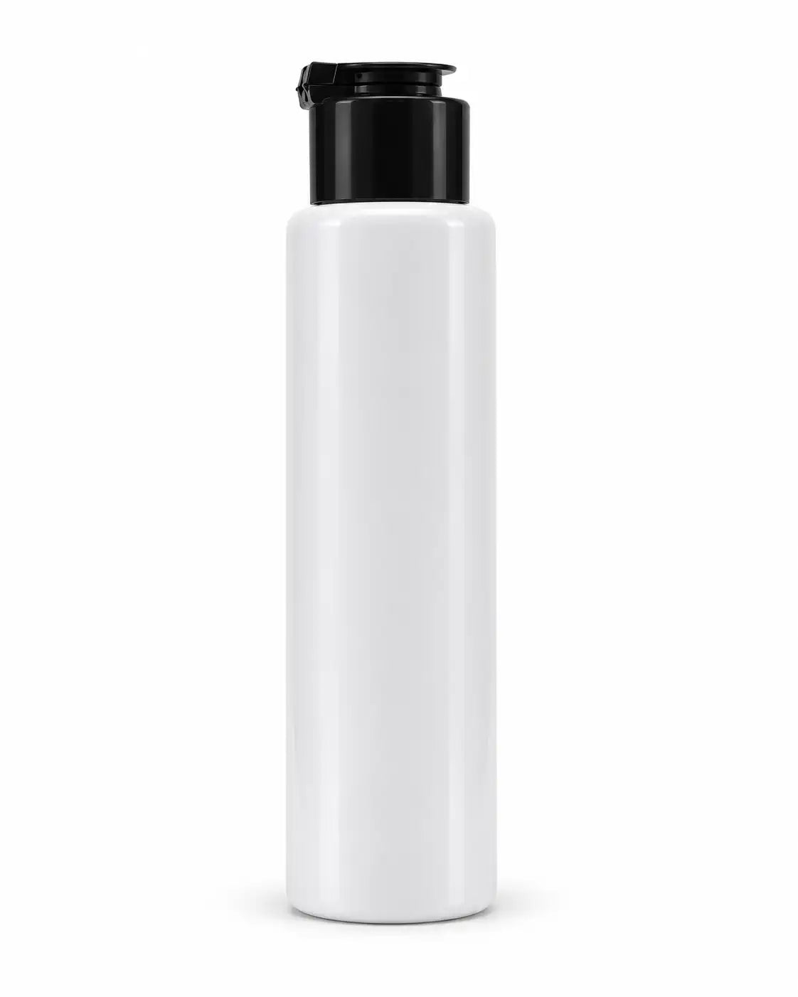 100ml Fancy Empty PET Flip Top Bottle – White, Black & Clear
