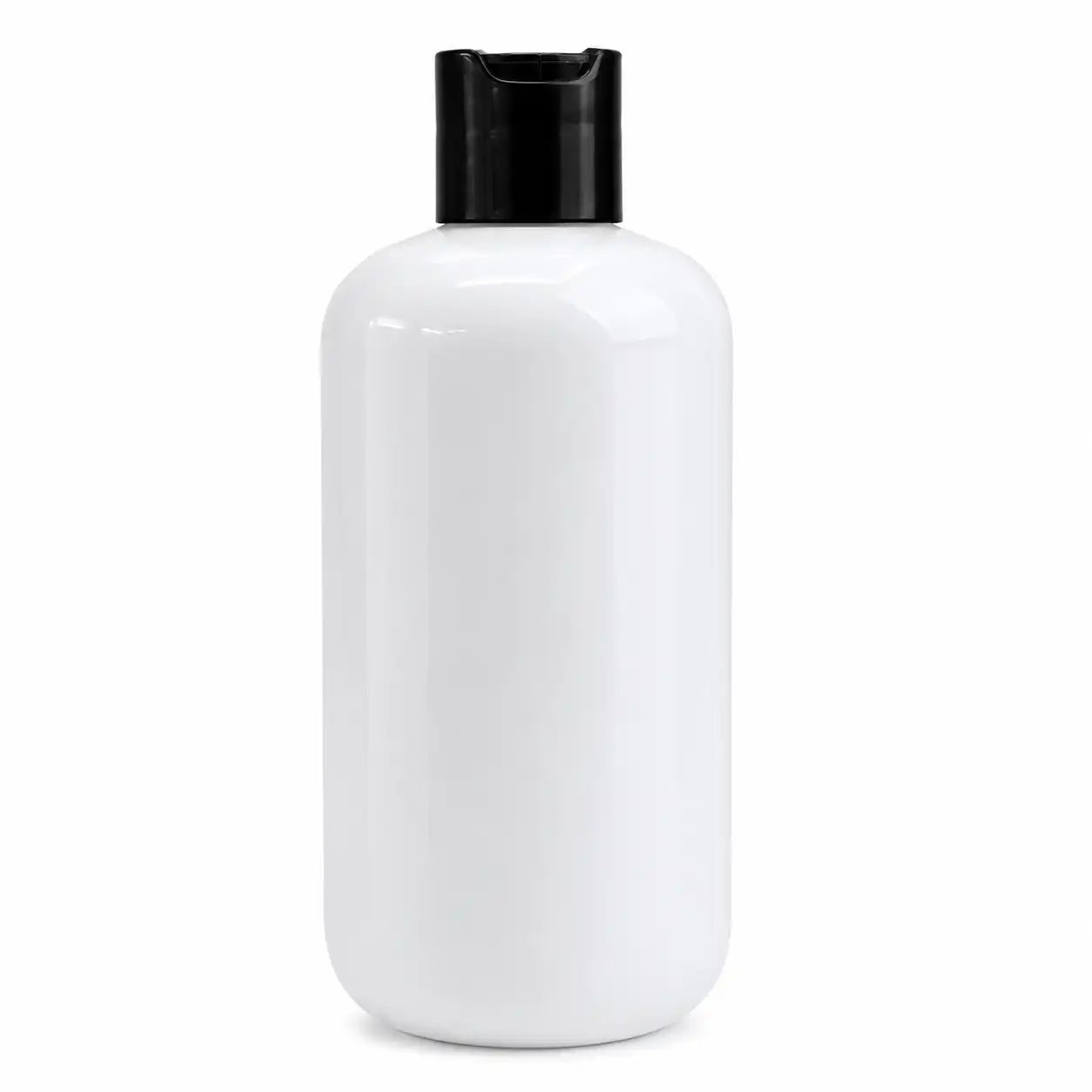 300ml White PET Bottle with Black Cap for Cosmetic Packaging
