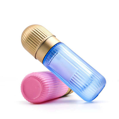 30ml Refillable Colorful Glass Empty Perfume Spray Bottle – Ribbed Design, Gold Cap