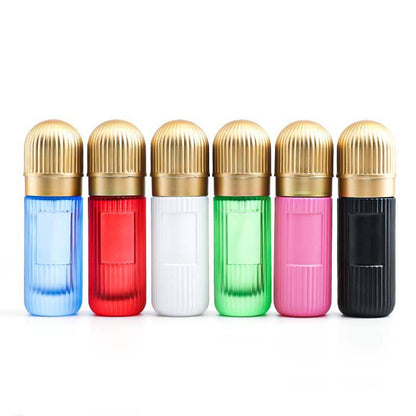 30ml Refillable Colorful Glass Empty Perfume Spray Bottle – Ribbed Design, Gold Cap