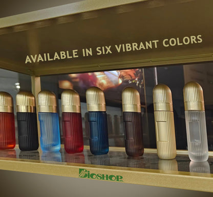 30ml Refillable Colorful Glass Empty Perfume Spray Bottle – Ribbed Design, Gold Cap