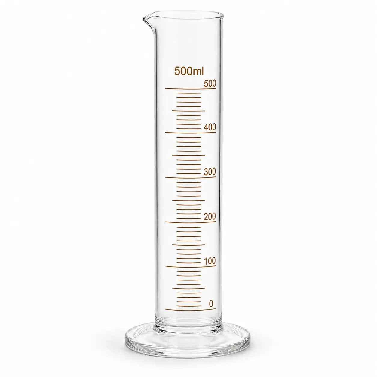 500ml glass graduated measuring cylinder for lab use, cosmetic production and bulk liquid measuring