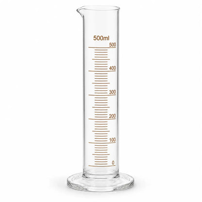 500ml glass graduated measuring cylinder for lab use, cosmetic production and bulk liquid measuring