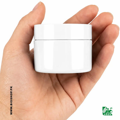 50g White Cosmetic Jar with Airtight Inner Seal for Creams Gels and Balms
