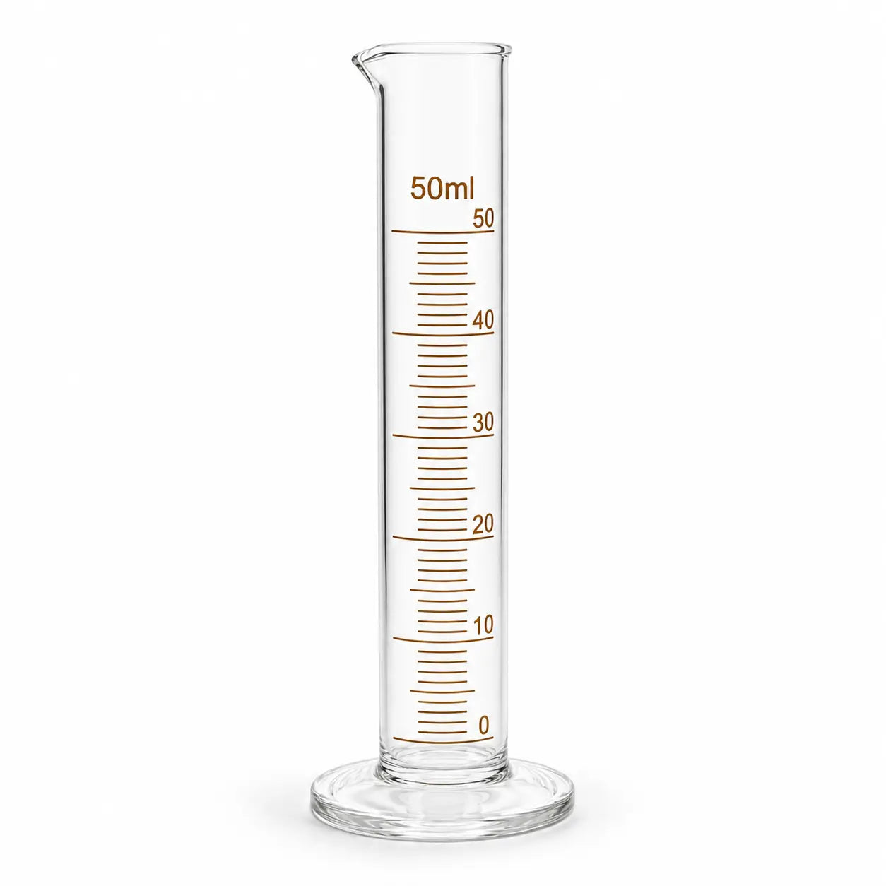 50ml glass measuring cylinder for measuring oils, solvents, perfume concentrates and skincare ingredients