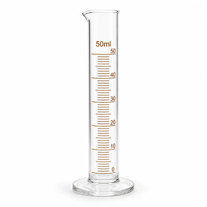 50ml glass measuring cylinder for measuring oils, solvents, perfume concentrates and skincare ingredients