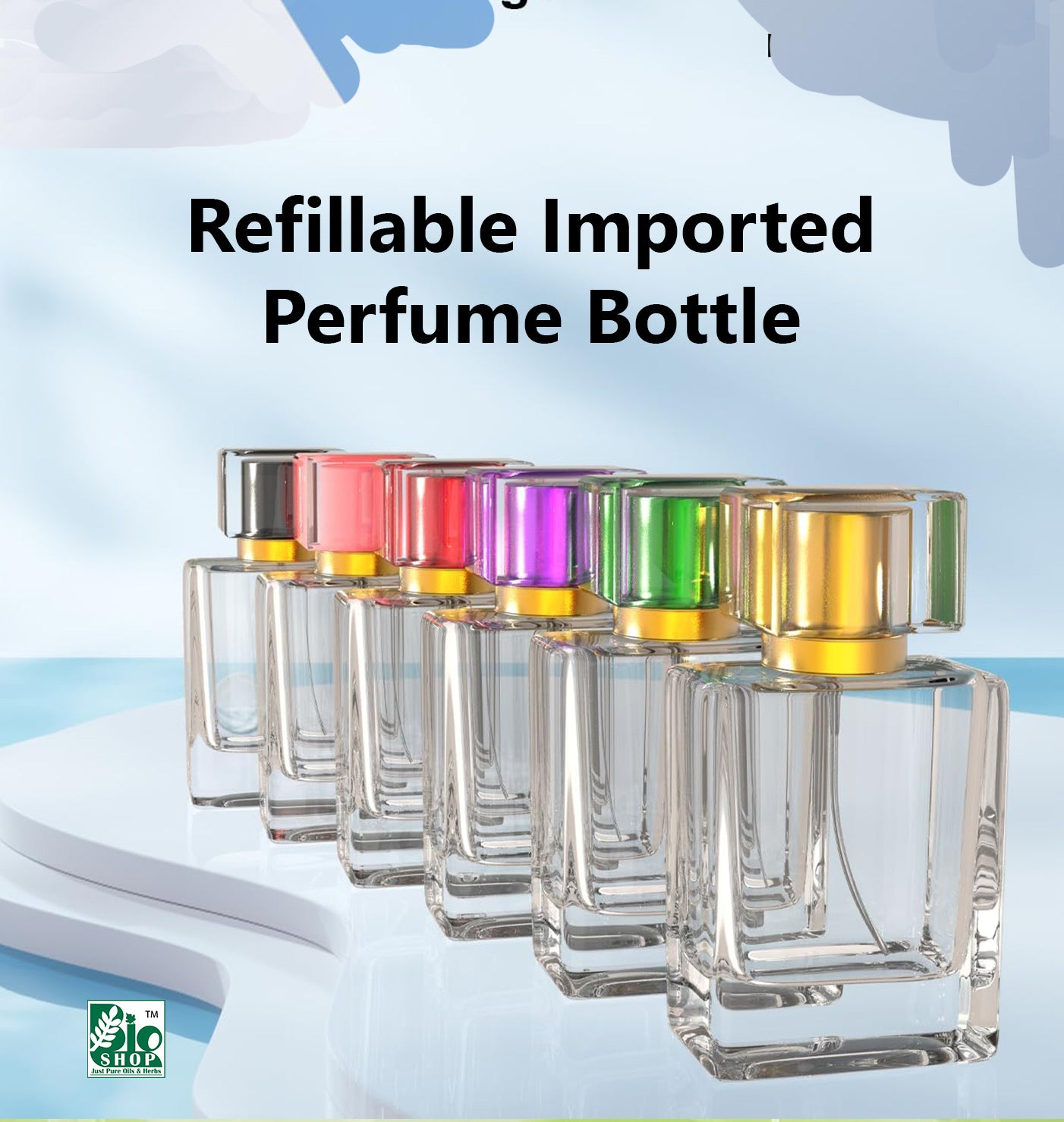 50 ml Empty Perfume Bottle – Refillable Glass Bottle for DIY Perfumes