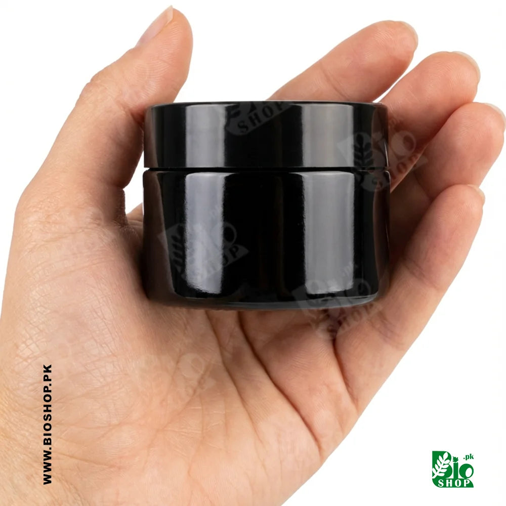 50g Black Empty Night Cream Jar with Double - Walled Protection Airtight Cap