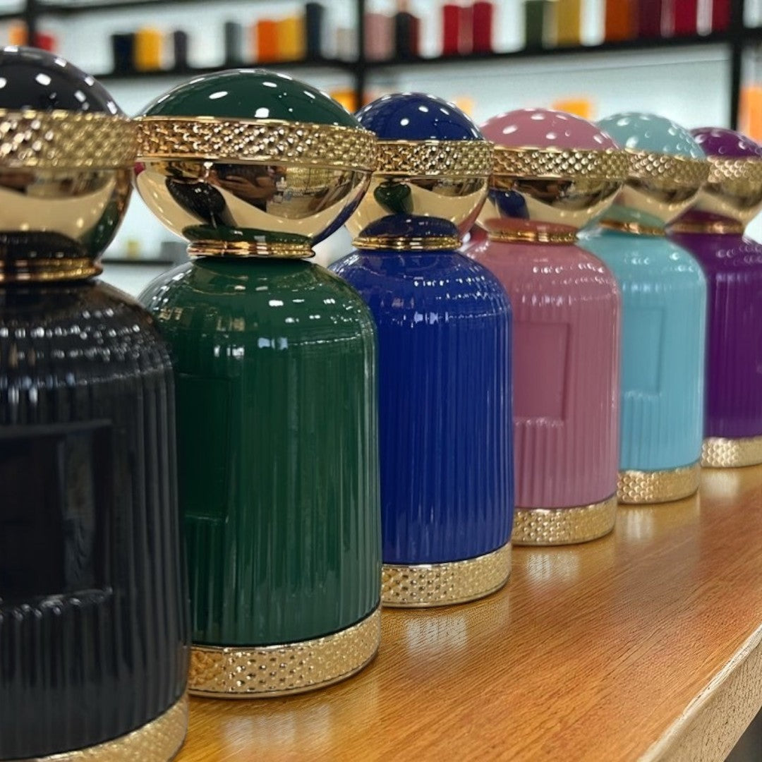 50ml Luxury High-Quality Glass Empty Perfume Bottle with Dome-Shaped Gold-Bottomed Cap