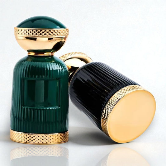 50ml Luxury High - Quality Glass Empty Perfume Bottle with Dome - Shaped Gold - Bottomed Cap