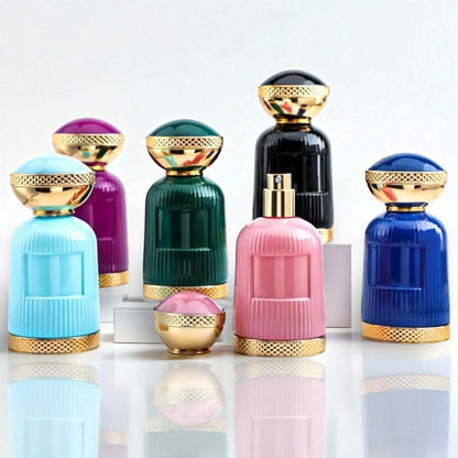 50ml Luxury High-Quality Glass Empty Perfume Bottle with Dome-Shaped Gold-Bottomed Cap