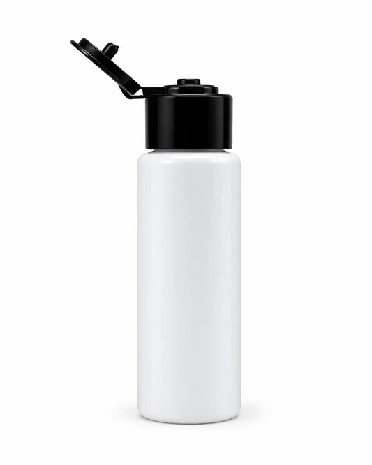 50ml white bottle with black flip top cap