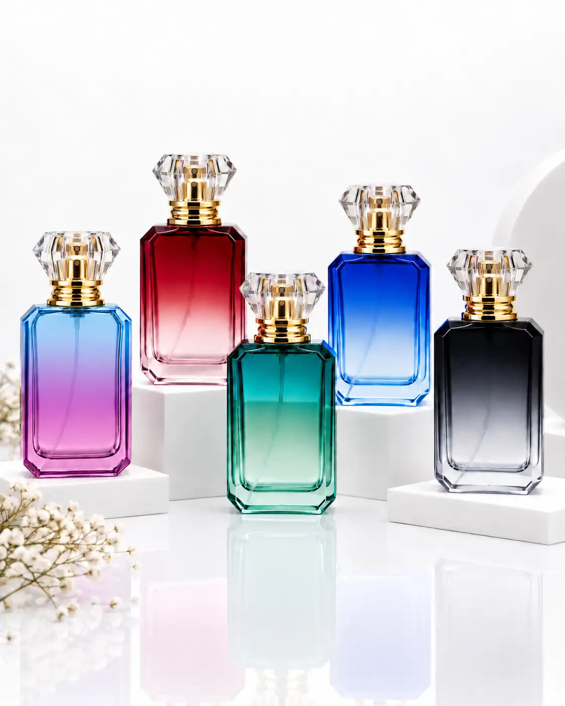 50ml colored glass perfume bottle for private label fragrance brands