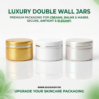 75gm Luxury Double Wall Cosmetic Cream Jar with Silver Accent