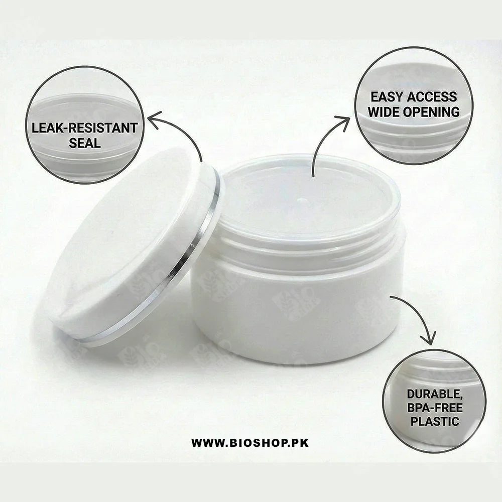 30gm Luxury Double Wall Cosmetic Cream Jar with Silver Accent