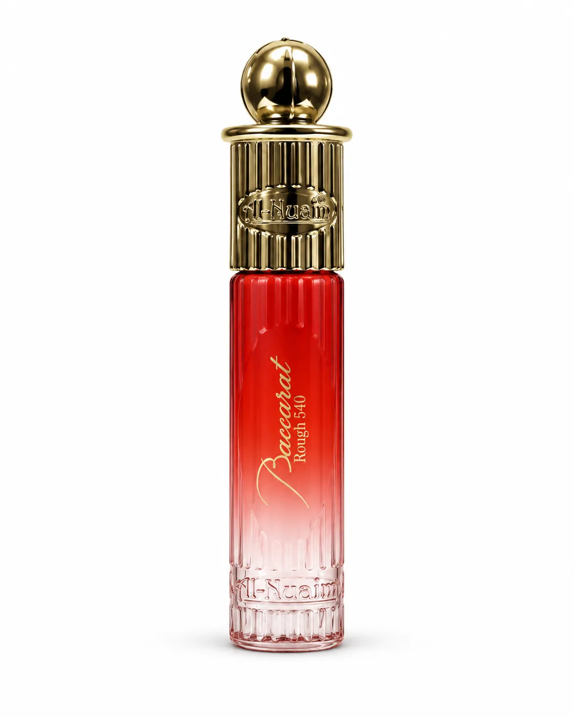 Al-Nuaim Baccarat Rough 540 6ml perfume oil in red and gold packaging with an oval window and 0% alcohol label.