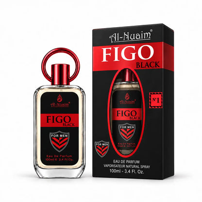 Al-Nuaim Figo Black Eau De Parfum available in 10ml 50ml and 100ml