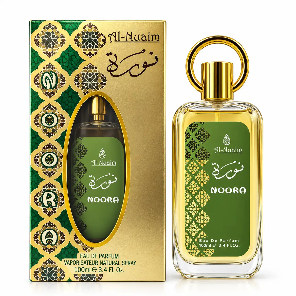 Al-Nuaim Noora 100ml perfume bottle on white background