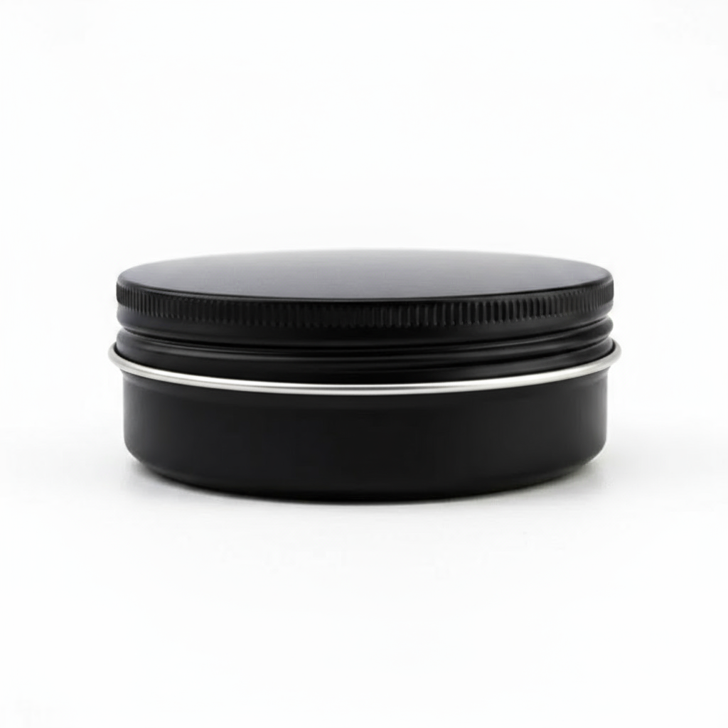 Aluminium Tin Containers – 30g Black Colour| Premium Cosmetic & Balm Packaging