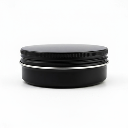 Aluminium Tin Containers – 30g Black Colour| Premium Cosmetic & Balm Packaging