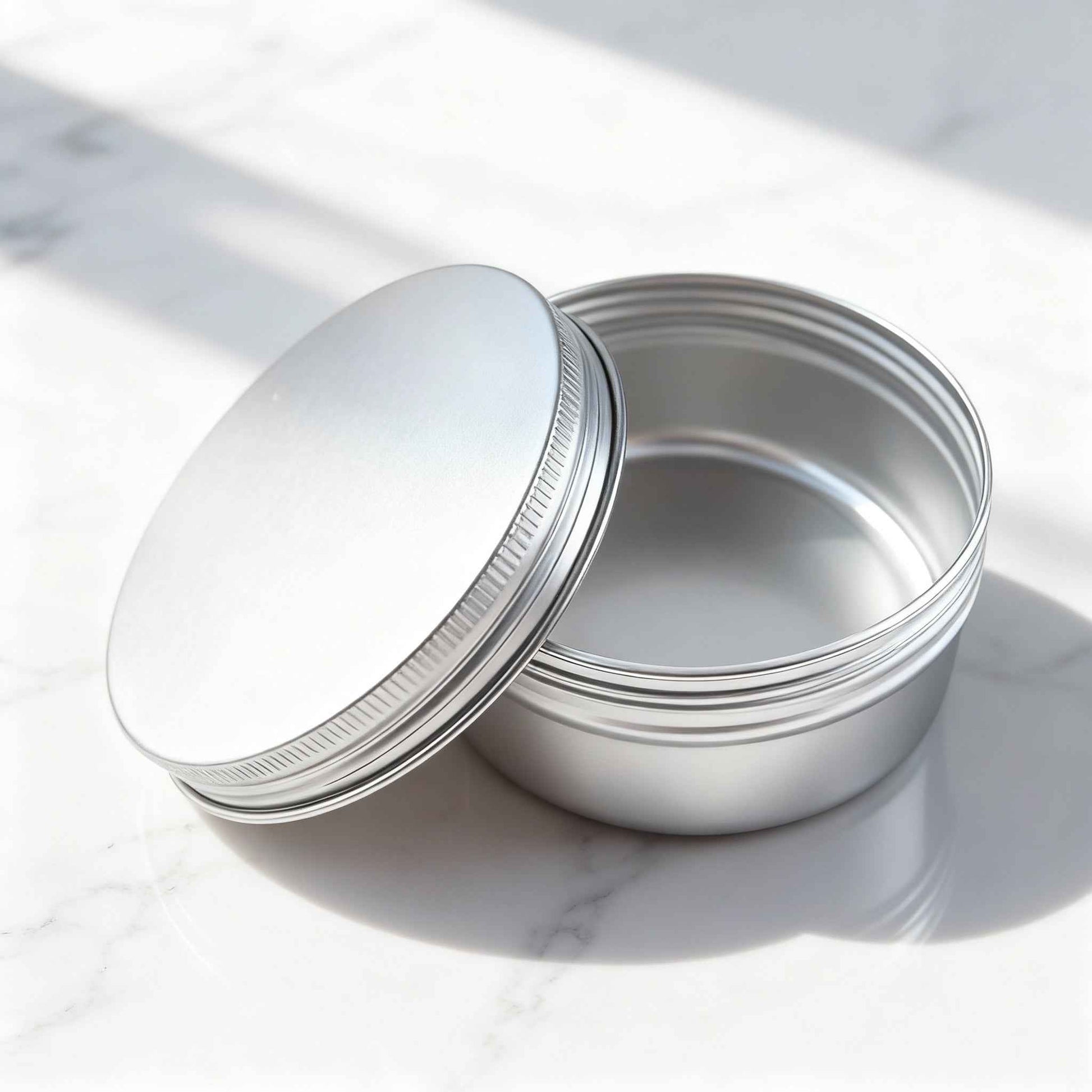 Aluminium Tin Containers – 15g & 50g Silver mate Colour| Premium Cosmetic & Balm Packaging