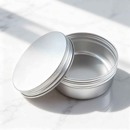 Aluminium Tin Containers – 15g & 50g Silver mate Colour| Premium Cosmetic & Balm Packaging