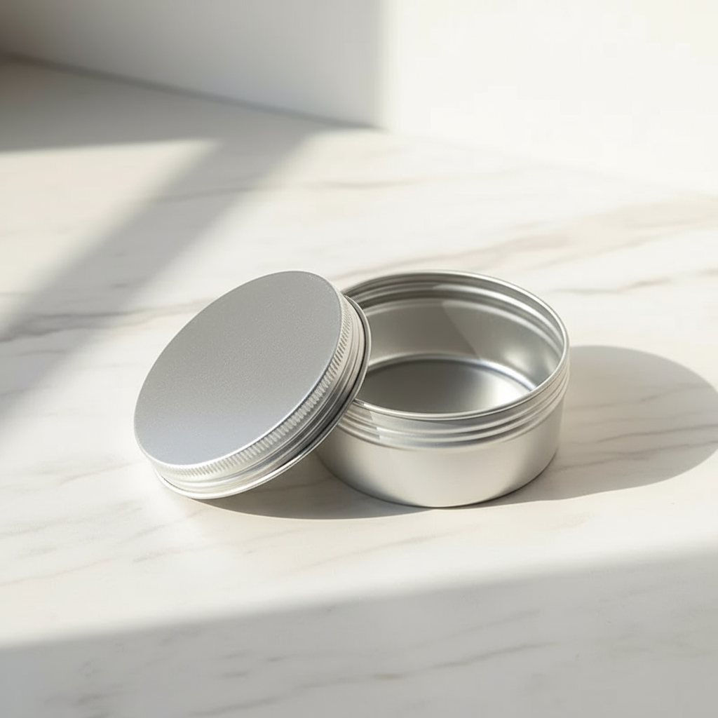 Aluminium Tin Containers – 15g & 50g Silver mate Colour| Premium Cosmetic & Balm Packaging